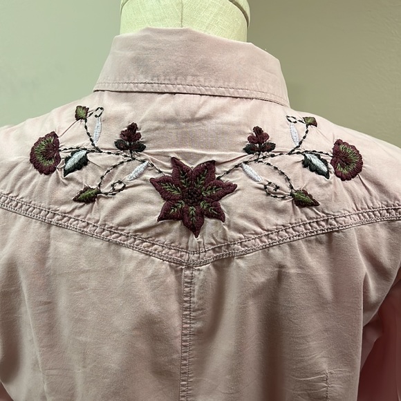 Esprit Lilac Button Down Cotton Embroidered Shirt size 4 - Picture 11 of 17